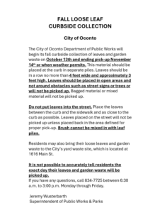 FALL 2025 LOOSE LEAF CURBSIDE COLLECTION