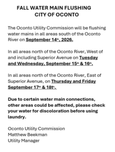 FALL 2026 WATER MAIN FLUSHING